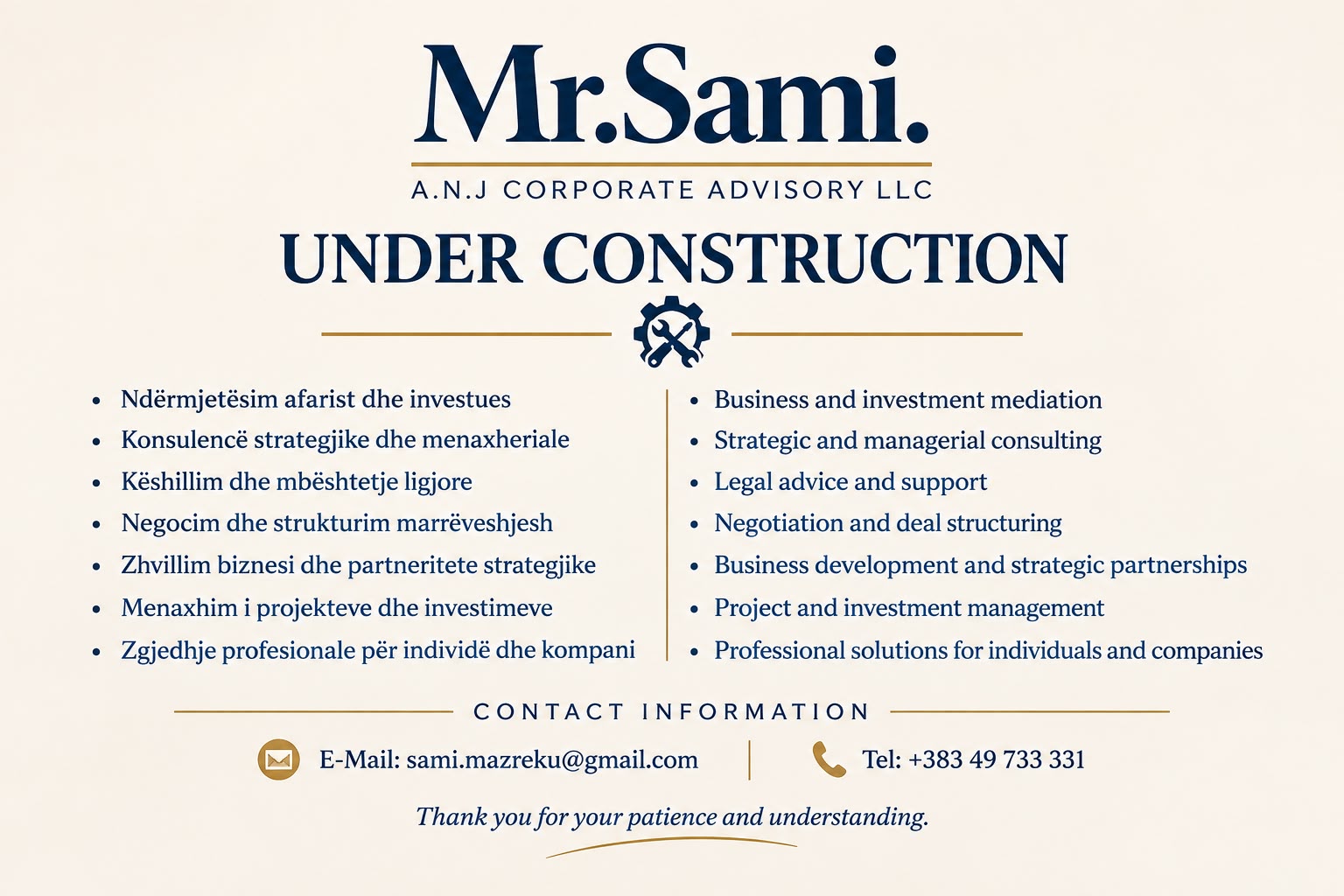 Mr. Sami Mazreku - Under Construction